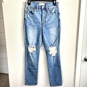 Madewell‎ The Perfect Vintage Jeans Blue Distressed Jeans, Size 25